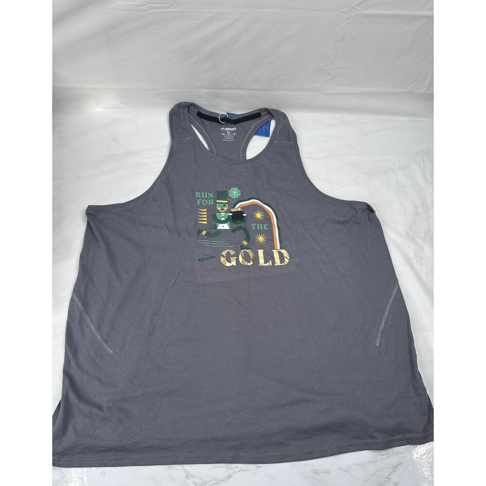 Brooks NWT Women's Distance Tank 2.0 Run For The Gold St Patricks Day Size XL
